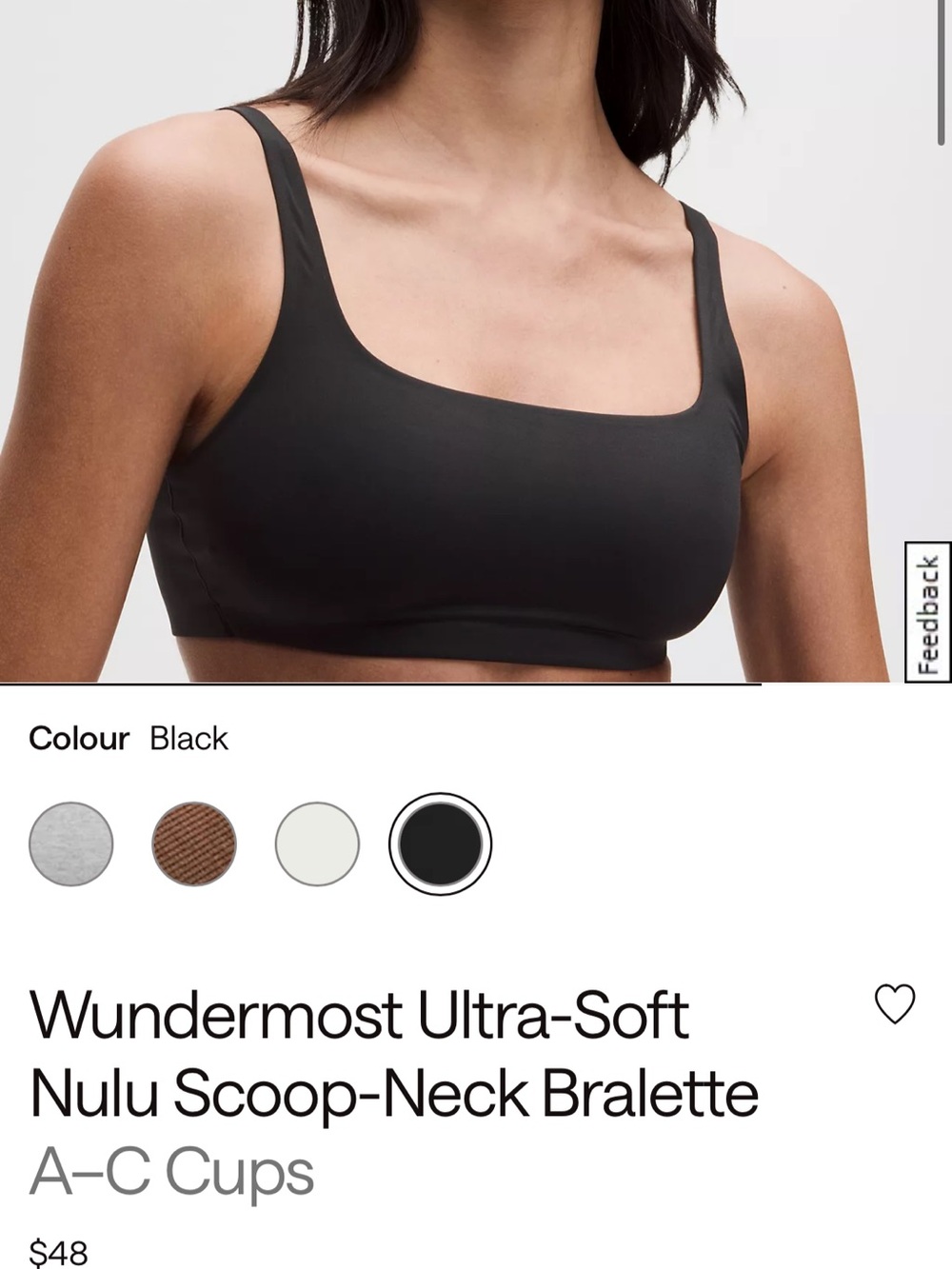 Ultra-Soft Nulu Scoop-Neck Bralette — Black